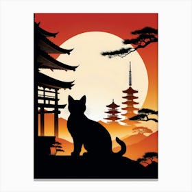 Japan Cat Art 12 Canvas Print