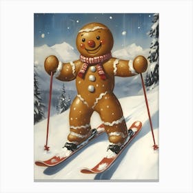 Gingerbread Skier 3 Canvas Print