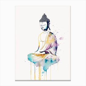 Buddha Symbol 1 Minimal Watercolour Canvas Print