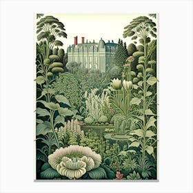 Nymphenburg Palace Gardens 1, Germany Vintage Botanical Canvas Print