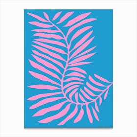 Leaves Pink Canvas Print