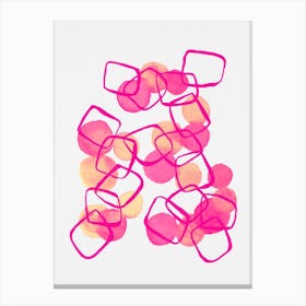 Pink Shapes Chain 1 Canvas Print