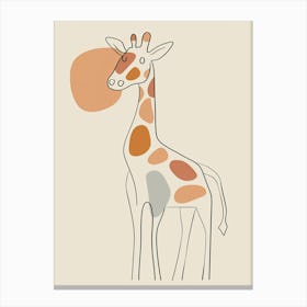 Giraffe - Boho, Line Art 3 Canvas Print