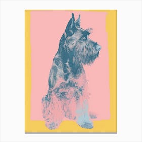 Colourful Black Russian Terrier Dog Illustration 1 Canvas Print