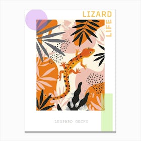 Orange Leopard Gecko Abstract Modern Illustration 6 Poster Canvas Print