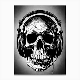 Skull With Headphones 96 Canvas Print