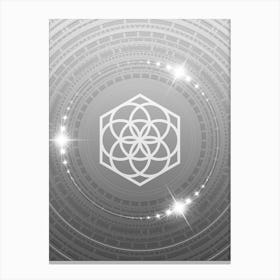 Geometric Glyph in White and Silver with Sparkle Array n.0203 Canvas Print