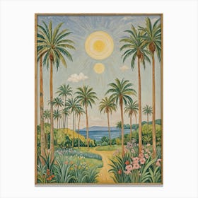 Palm Trees In The Tropical Garden Canvas Print