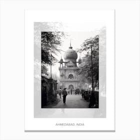 Poster Of Ahmedabad, India, Black And White Old Photo 4 Canvas Print
