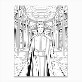 Naboo (Star Wars) Fantasy Inspired Line Art 1 Canvas Print