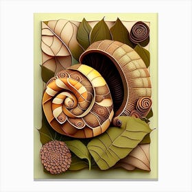 Brown Garden Snail Patchwork Canvas Print