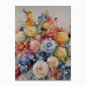 Watercolor Roses Canvas Print