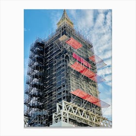 Scaffolding On A Building Canvas Print