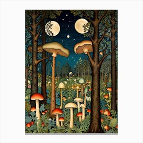 William Morris Rose Mushrooms In The Forest 2 Canvas Print