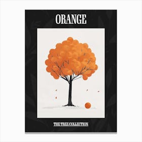 Orange Tree Pixel Illustration 1 Poster Canvas Print