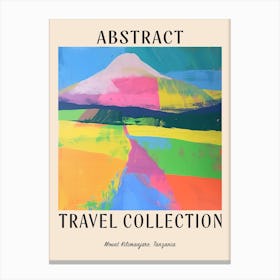 Abstract Travel Collection Poster Mount Kilimanjaro Tanzania 4 Canvas Print