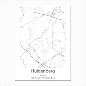 Huldenberg,Belgium Minimalist Map Canvas Print