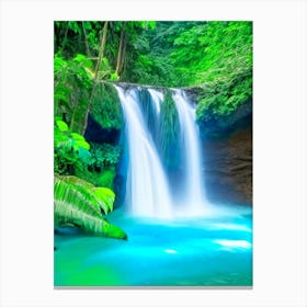 Rio Celeste Waterfall, Costa Rica Realistic Photograph Canvas Print