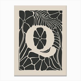 Botanical Letter Q No 0757 Canvas Print