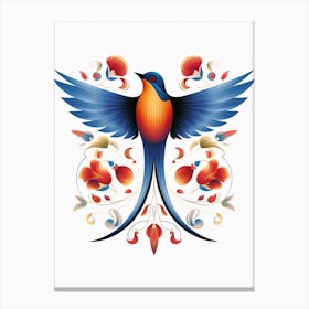 Scandinavian Bird Illustration Barn Swallow 1 Canvas Print