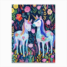 Unicorn Friends Fauvism Inspired Canvas Print