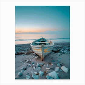 Old Boat On The Beach Canvas Print