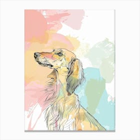 Pastel Saluki Dog Pastel Illustration 3 Canvas Print