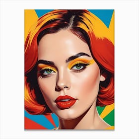 Woman Portrait In The Style Of Pop Art (8) Canvas Print