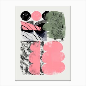Abstract Shape Collage In Pink Canvas Print