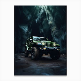 Jeep Wrangler In Cave 2 Canvas Print