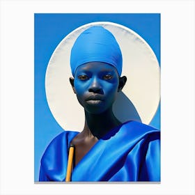 African Cosmic Elegance: Futurist Fashion Canvas Print