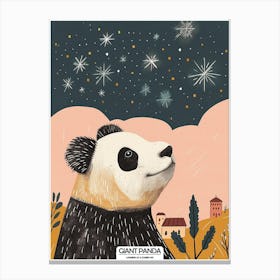 Giant Panda Looking At A Starry Sky Poster 113 Canvas Print