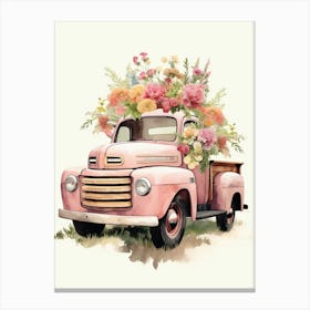 Cowgirl Truck With Flowers 2 Canvas Print