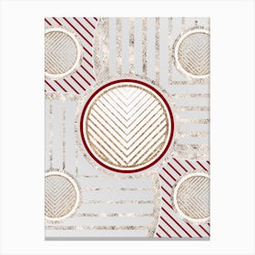 Geometric Glyph Abstract in Festive Gold Silver and Red n.0058 Canvas Print
