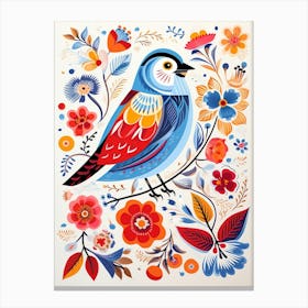 Scandinavian Bird Illustration House Sparrow 2 Canvas Print