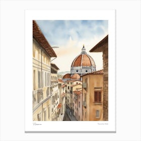 Florence, Tuscany, Italy 2 Watercolour Travel Poster Canvas Print