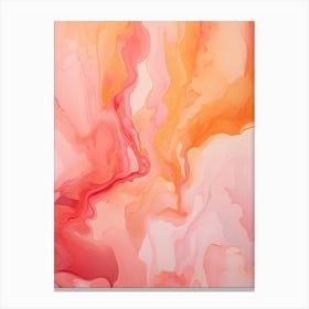 Pink And Orange Flow Asbtract Painting 0 Canvas Print