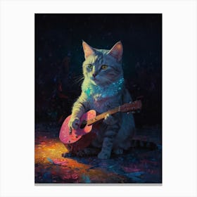 Cat Playing Ukulele Canvas Print