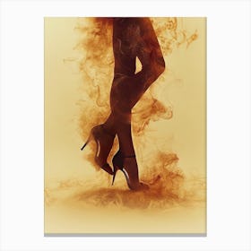 Silhouette Of A Woman In High Heels 1 Canvas Print