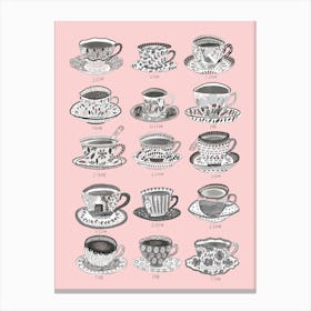 Tea drinking in china cups Canvas Print