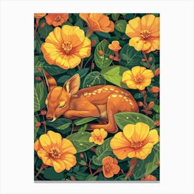 Fawn Illustration 8 Canvas Print