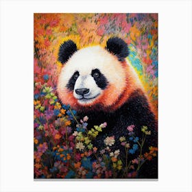 Panda Art In Pointillism Style 3 Canvas Print