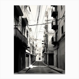 Malaga, Spain, Black And White Photography 3 Canvas Print