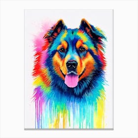 Norwegian Buhund Rainbow Oil Painting dog Canvas Print