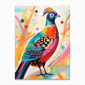 Bird Painting Collage Pheasant 6 Canvas Print