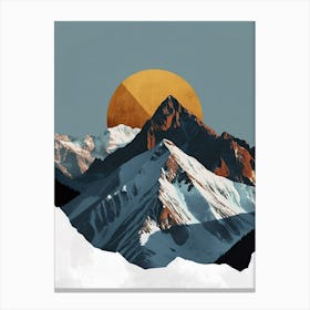 Veiled Peaks: Minimalist Essence Canvas Print