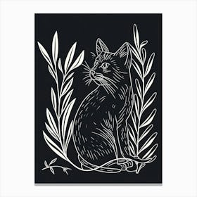 Russian Blue Cat Minimalist Illustration 2 Canvas Print