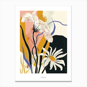 Colourful Flower Illustration Poster Daisy 3 Canvas Print