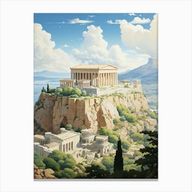 The Parthenon's Athens Skyline Vista Canvas Print