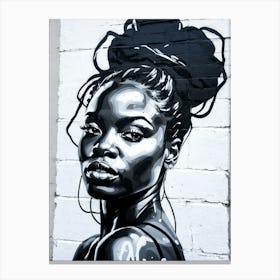 Graffiti Mural Of Beautiful Black Woman 290 Canvas Print